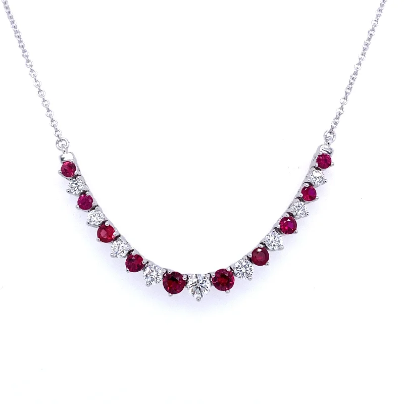 Exclusive Jewelry Offers – Sparkle For Less Bremer Jewelry 18K White Gold Rubies and Diamonds Smile Necklace (1.85ctw) Exclusive Jewelry Offers – Sparkle For Less Bremer Jewelry 18K White Gold Rubies and Diamonds Smile Necklace (1.85ctw)