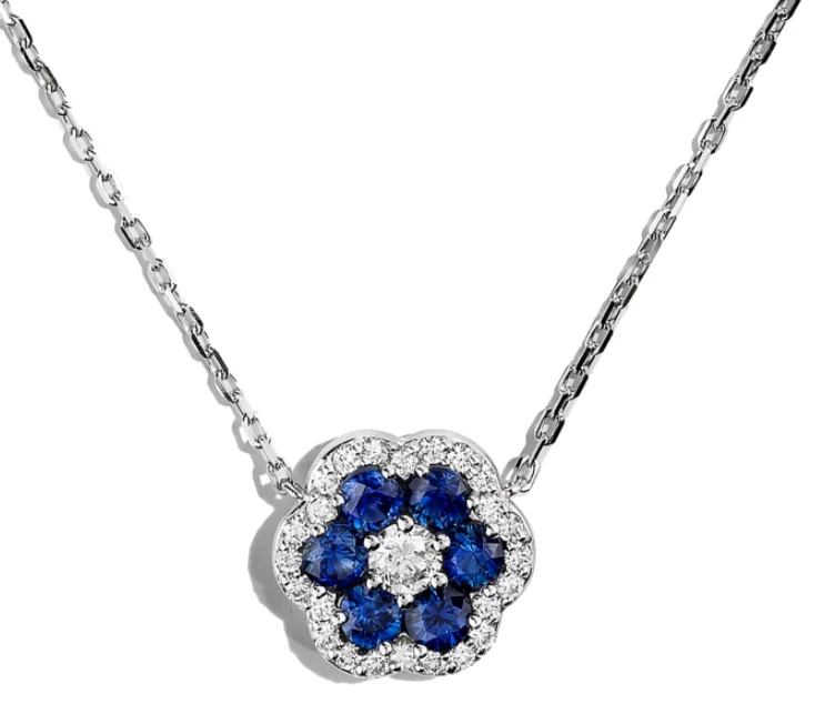 Luxury Meets Affordability – Jewelry Sale Live Now Bremer Jewelry 18K White Gold Sapphires and Diamond Cluster Necklace (1.93ctw) Luxury Meets Affordability – Jewelry Sale Live Now Bremer Jewelry 18K White Gold Sapphires and Diamond Cluster Necklace (1.93ctw)