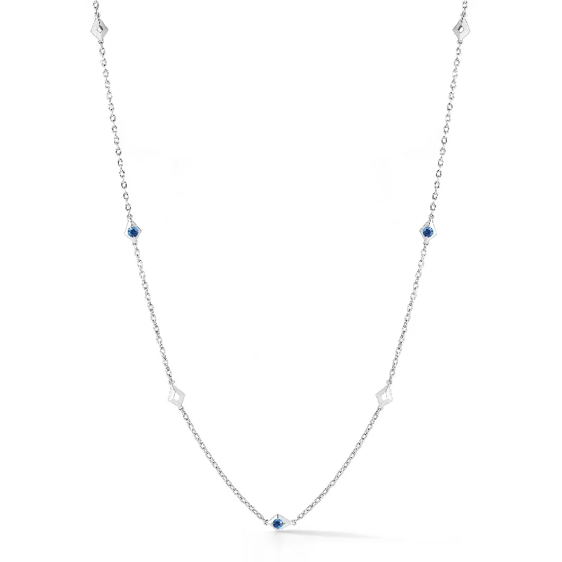 Bestselling Jewelry At Special Promotional Rates Bremer Jewelry Round Shape Sapphires 18K White Gold Station Necklace (0.45ctw) Bestselling Jewelry At Special Promotional Rates Bremer Jewelry Round Shape Sapphires 18K White Gold Station Necklace (0.45ctw)