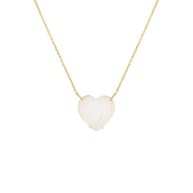 Romantic Heart-Shaped Jewelry For Special Gifts Cream Quartz Cora on Chain