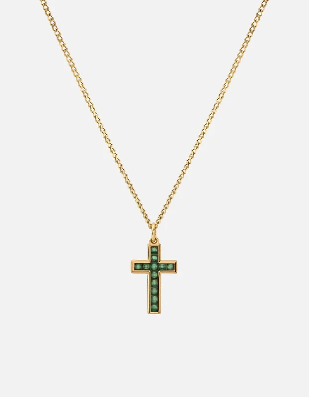 Elegant Jewelry Styles At Budget-Friendly Prices Cross Agate Necklace, Gold Vermeil