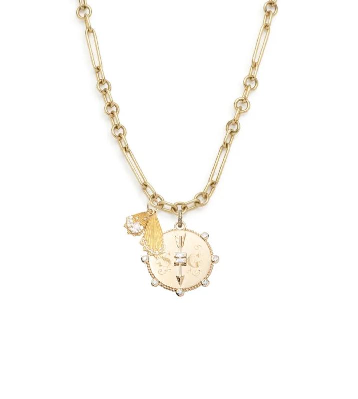 Luxury Jewelry At Unbeatable Discounts Custom Clean Edge Medallion & Butterlfy Wings : Heavy Mixed Belcher Extension Necklace Luxury Jewelry At Unbeatable Discounts Custom Clean Edge Medallion & Butterlfy Wings : Heavy Mixed Belcher Extension Necklace