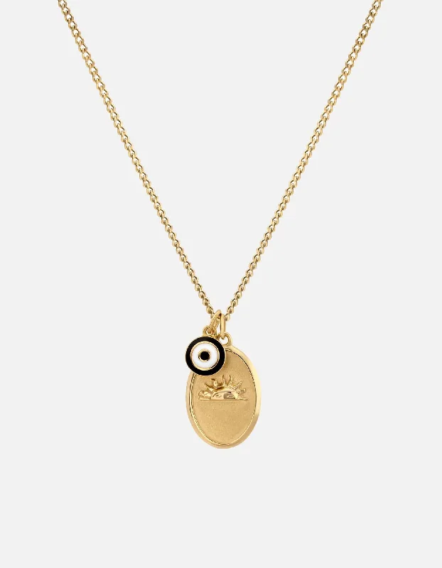 Customized Silver Jewelry For Unique Style Dawn Necklace, Gold Vermeil/Black