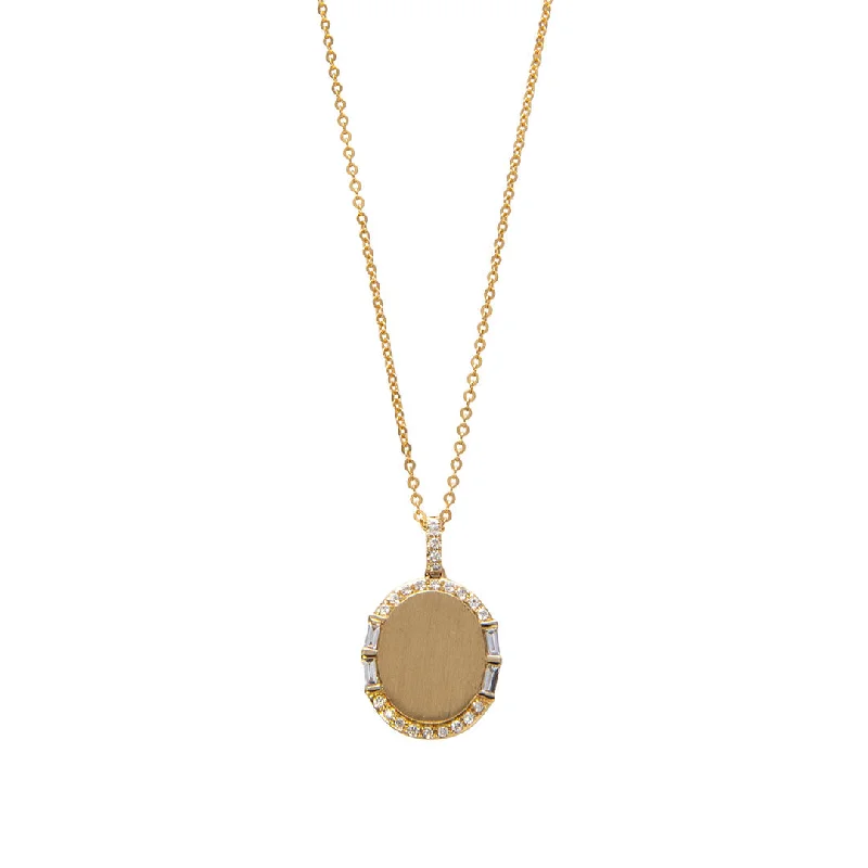 Eco-Friendly Sustainable Jewelry For Conscious Buyers Diamond 14K Yellow Gold Oval Pendant Necklace Eco-Friendly Sustainable Jewelry For Conscious Buyers Diamond 14K Yellow Gold Oval Pendant Necklace