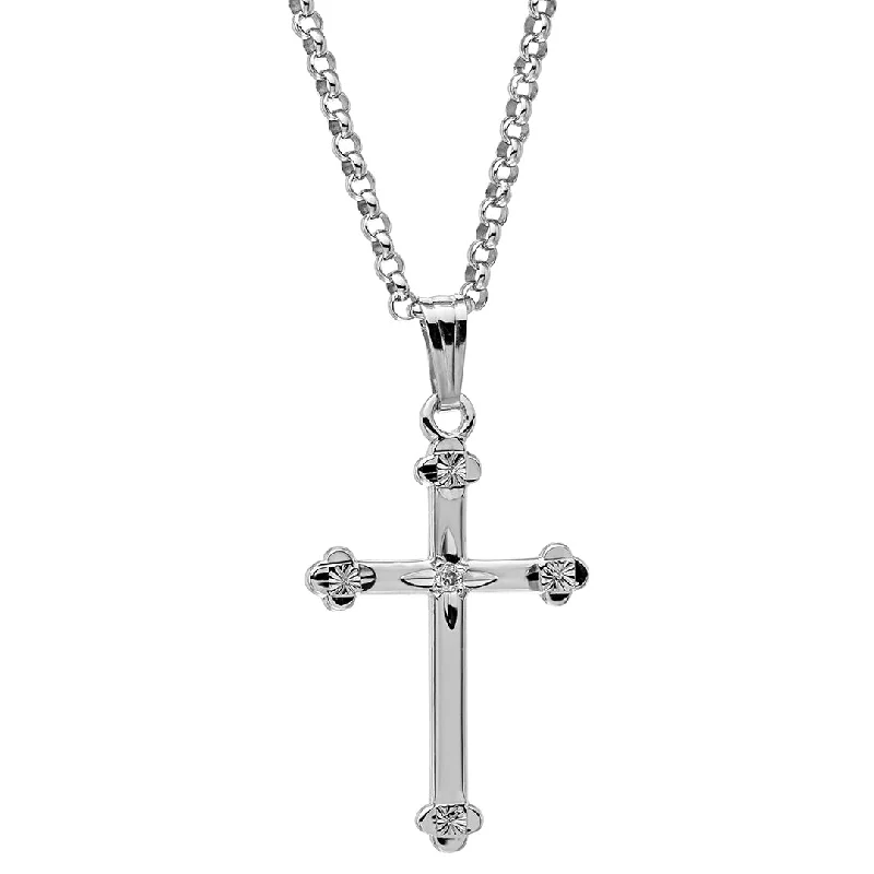 Buy More, Save More On Stunning Jewelry Designs Diamond Sterling Silver Budded Cross Pendant Necklace Buy More, Save More On Stunning Jewelry Designs Diamond Sterling Silver Budded Cross Pendant Necklace