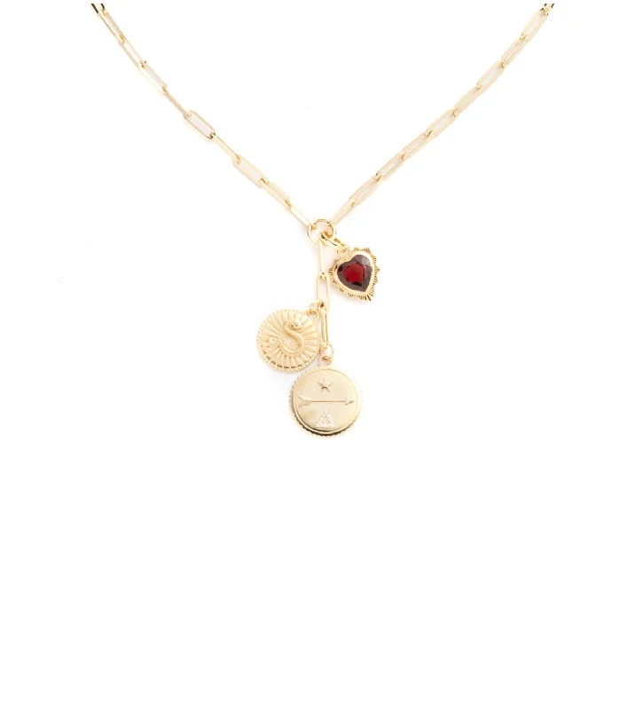 Dream, Karma & Gemstone Heart : Classic Fob Extension Necklace