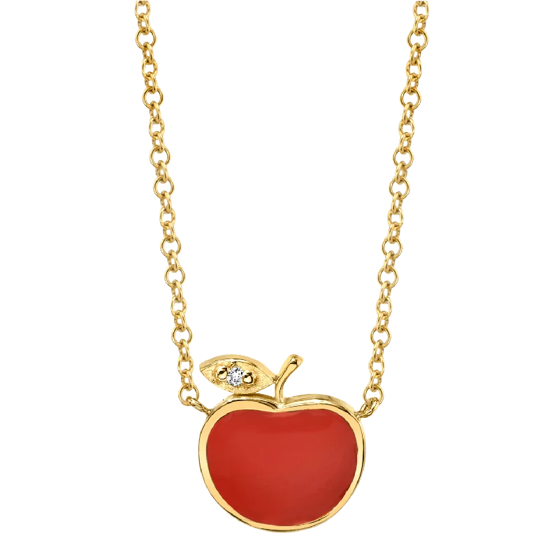 Elegant Jewelry Pieces At Unbelievable Prices Enamel Apple Necklace