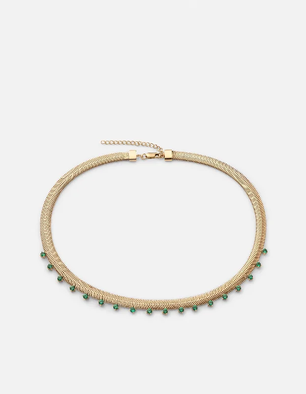 Jewelry Sale – Exclusive Styles At Lower Prices Esme Emerald Choker, Gold Vermeil