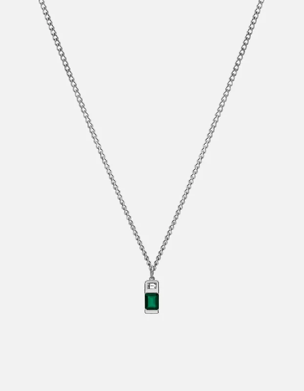 High-End Jewelry, Now More Affordable Than Ever Everett Agate Necklace, Sterling Silver/Baguette Sapphire High-End Jewelry, Now More Affordable Than Ever Everett Agate Necklace, Sterling Silver/Baguette Sapphire