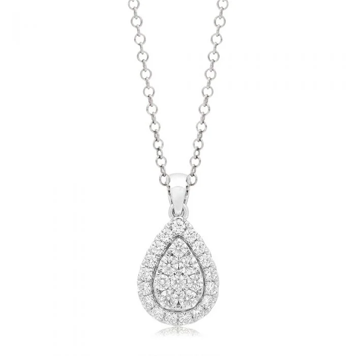 Celebrate Every Occasion With Sparkling Savings Flawless Cut 1/2 Carat 9ct White Gold Tear Drop Pendant With 45cm Chain Celebrate Every Occasion With Sparkling Savings Flawless Cut 1/2 Carat 9ct White Gold Tear Drop Pendant With 45cm Chain