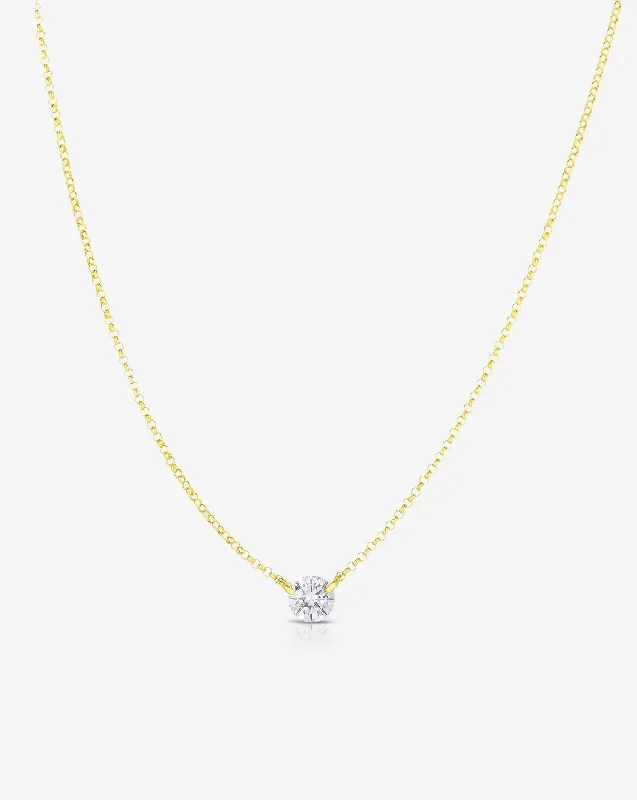 Trendy Minimalist Jewelry For Everyday Wear Half Carat Floating Diamond Necklace
