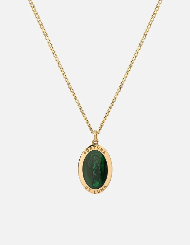 Unique Jewelry Designs Now At Discounted Rates Fortuna Necklace, Gold Vermeil/Green Unique Jewelry Designs Now At Discounted Rates Fortuna Necklace, Gold Vermeil/Green