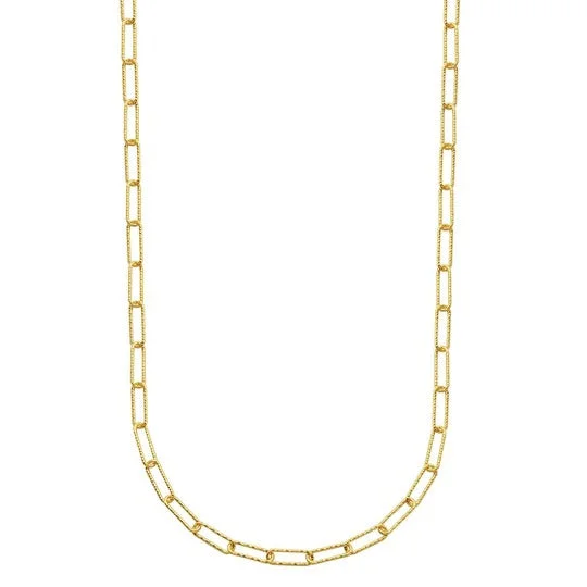 High-Quality Jewelry At A Fraction Of The Cost Gold Plated Silver Diamond Cut 3mm Paperclip Chain Necklace High-Quality Jewelry At A Fraction Of The Cost Gold Plated Silver Diamond Cut 3mm Paperclip Chain Necklace