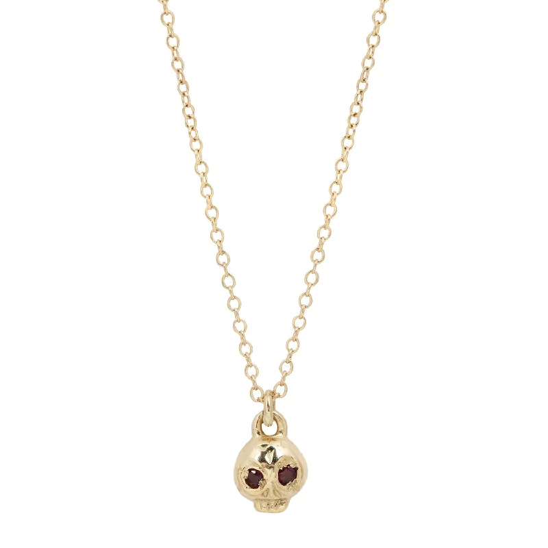 Unmissable Jewelry Sale – Shop Before It's Too Late Gold Ruby Eye Skull Necklace
