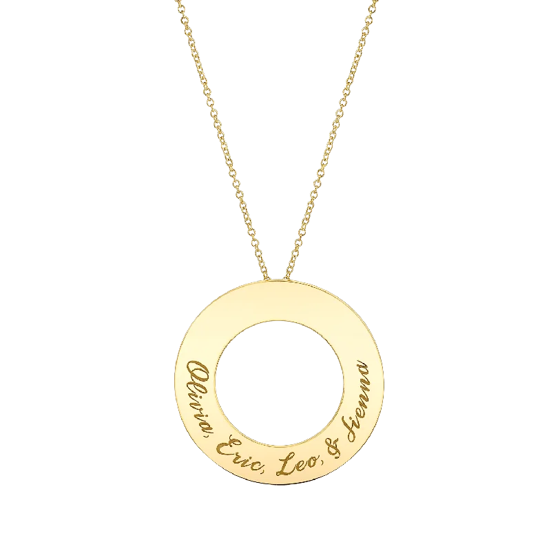 Chic, Trendy, And Affordable Jewelry Sale Engraved Circle Disc Necklace