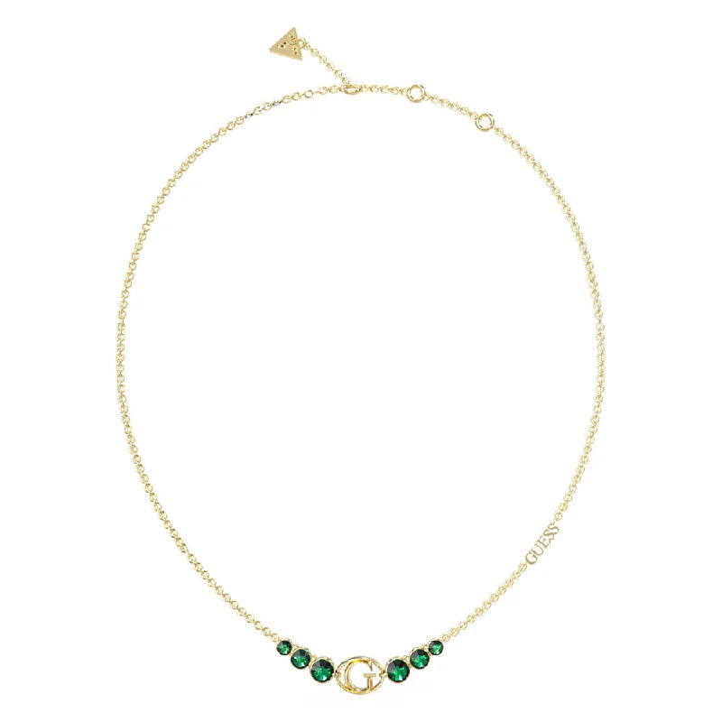 Get Your Favorite Jewelry At The Best Price Guess Stainless Steel Gold Plated "G" Logo Emerald Stone Pendant On 16-18" Chain Get Your Favorite Jewelry At The Best Price Guess Stainless Steel Gold Plated "G" Logo Emerald Stone Pendant On 16-18" Chain
