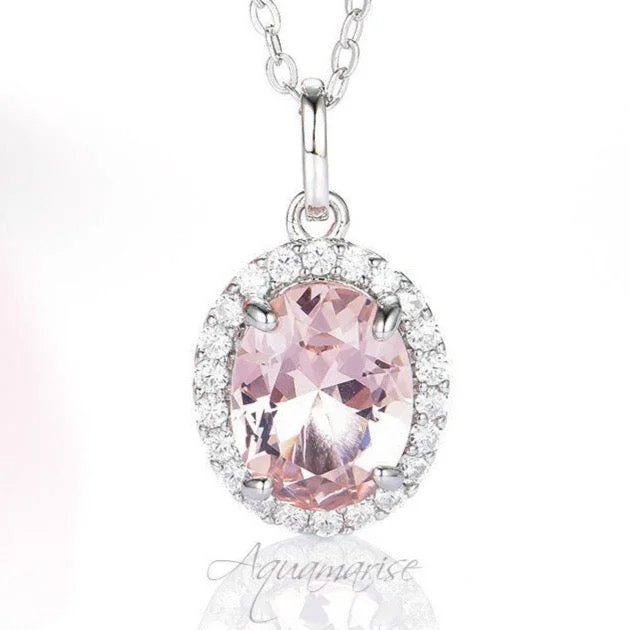 Personalized Jewelry Sale – Meaningful Gifts At Great Prices Iris Morganite Necklace- Sterling Silver Personalized Jewelry Sale – Meaningful Gifts At Great Prices Iris Morganite Necklace- Sterling Silver