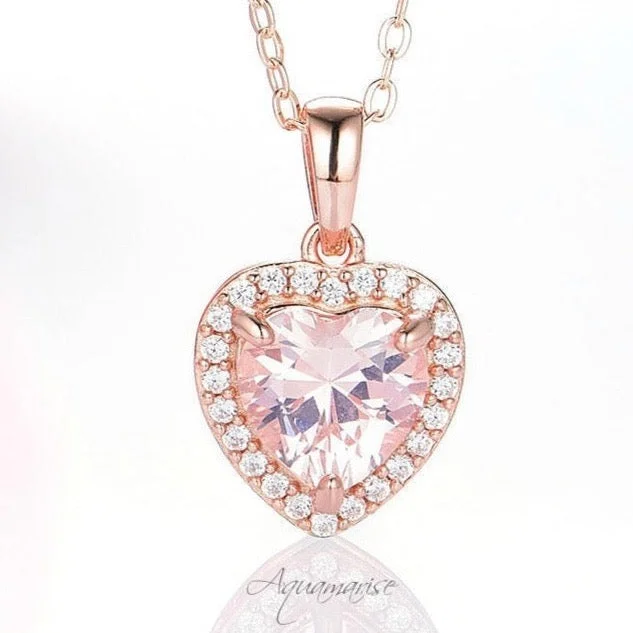 Elegant Jewelry Pieces At Unbelievable Prices Love Morganite Necklace- 14K Rose Gold Vermeil Elegant Jewelry Pieces At Unbelievable Prices Love Morganite Necklace- 14K Rose Gold Vermeil