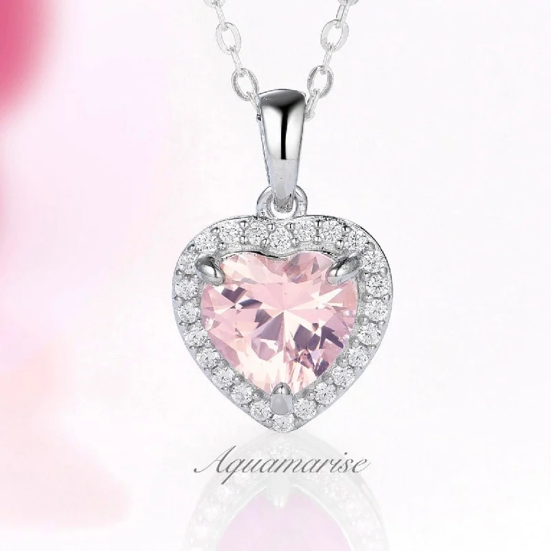 Stunning Jewelry At A Fraction Of The Price Love Morganite Necklace- Sterling Silver Stunning Jewelry At A Fraction Of The Price Love Morganite Necklace- Sterling Silver
