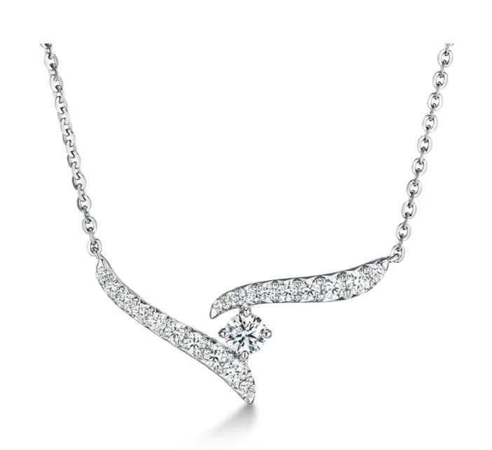 Waterproof Stainless Steel Jewelry For Lasting Beauty Hearts On Fire 18K White Gold Round Vela Crossover Diamond Pendant (0.30ctw) Waterproof Stainless Steel Jewelry For Lasting Beauty Hearts On Fire 18K White Gold Round Vela Crossover Diamond Pendant (0.30ctw)