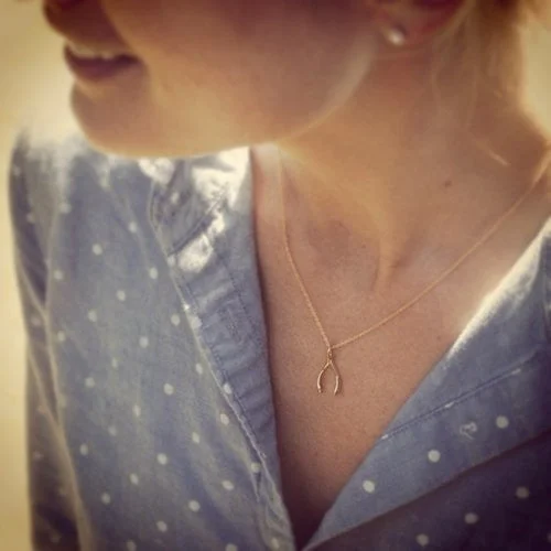 Special Sale On Handcrafted Jewelry – Shop Today Wishbone gold Necklace