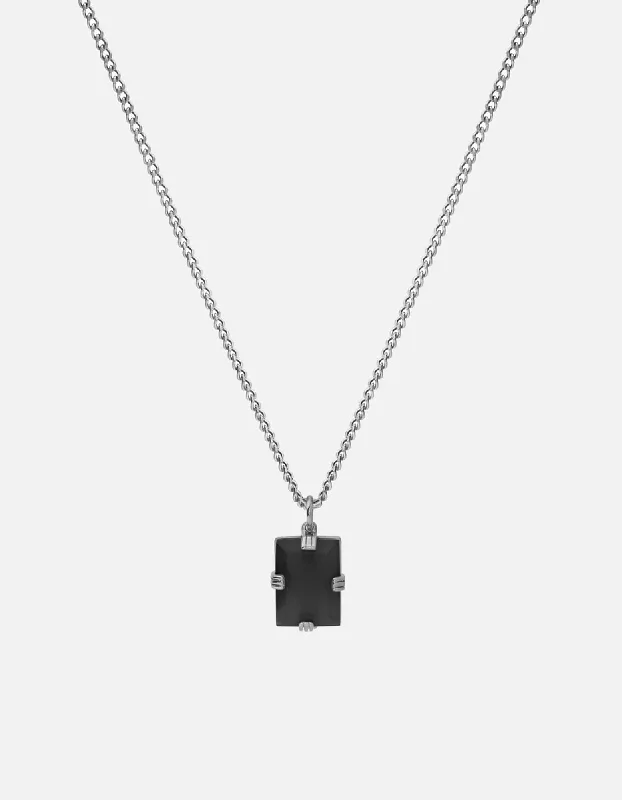 Celebrate Every Occasion With Sparkling Savings Lennox Onyx Necklace, Sterling Silver Celebrate Every Occasion With Sparkling Savings Lennox Onyx Necklace, Sterling Silver