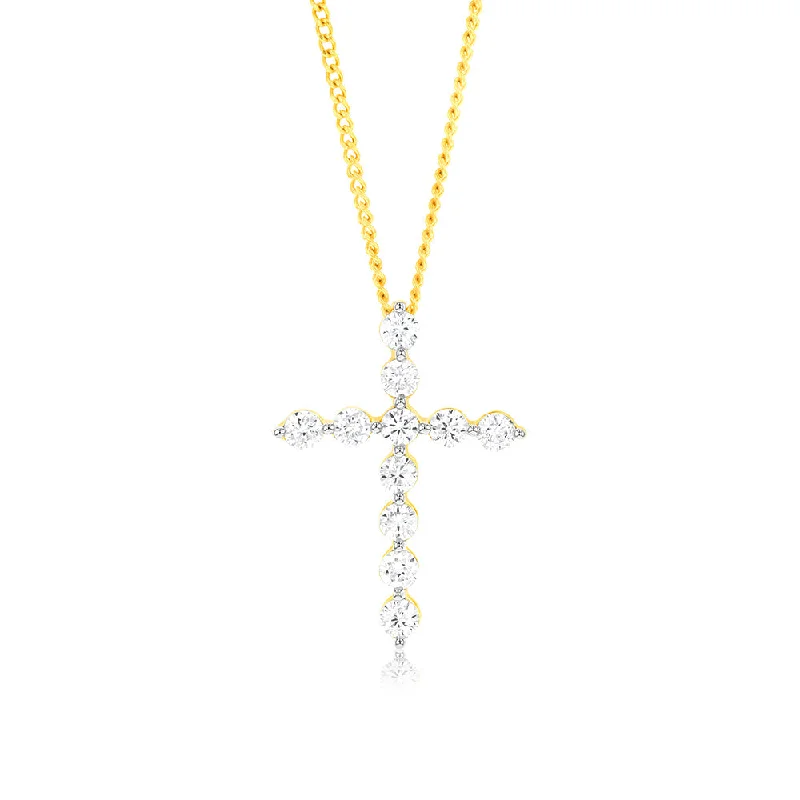 Shop Dazzling Jewelry With Special Promotional Discounts Luminesce Lab Grown 1/2 Carat Diamond Cross Pendant in 14ct Yellow Gold Shop Dazzling Jewelry With Special Promotional Discounts Luminesce Lab Grown 1/2 Carat Diamond Cross Pendant in 14ct Yellow Gold