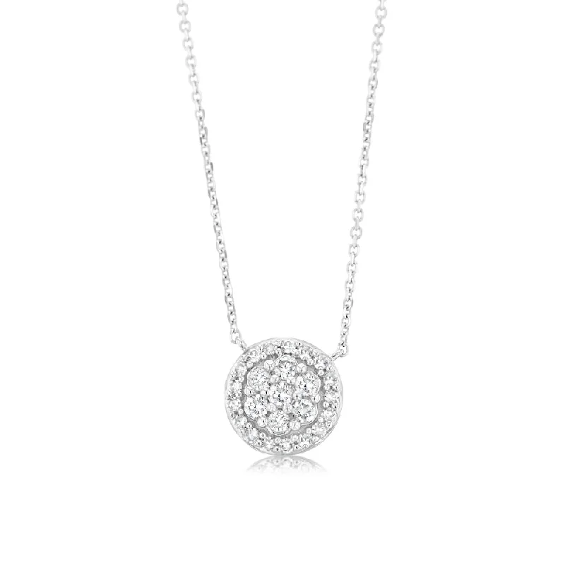 Stunning Statement Jewelry, Unbeatable Discounts Luminesce Lab Grown 1/4 Carat Diamond Circle Pendant in 10ct White Gold Stunning Statement Jewelry, Unbeatable Discounts Luminesce Lab Grown 1/4 Carat Diamond Circle Pendant in 10ct White Gold