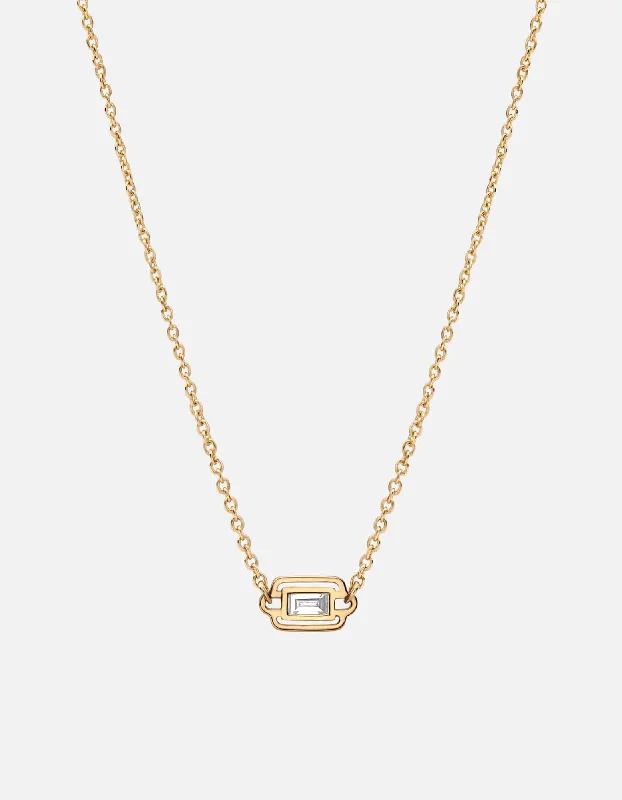 Unmissable Deals On Handmade Jewelry Collections Luna Necklace, 14k Gold Baguette Pavé Unmissable Deals On Handmade Jewelry Collections Luna Necklace, 14k Gold Baguette Pavé