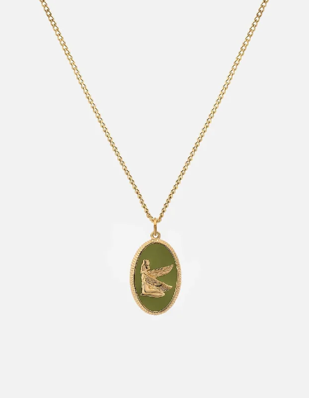 Accessorize For Less – Luxury Jewelry At Affordable Prices Ma'at Necklace, Gold Vermeil/Sage Enamel Accessorize For Less – Luxury Jewelry At Affordable Prices Ma'at Necklace, Gold Vermeil/Sage Enamel