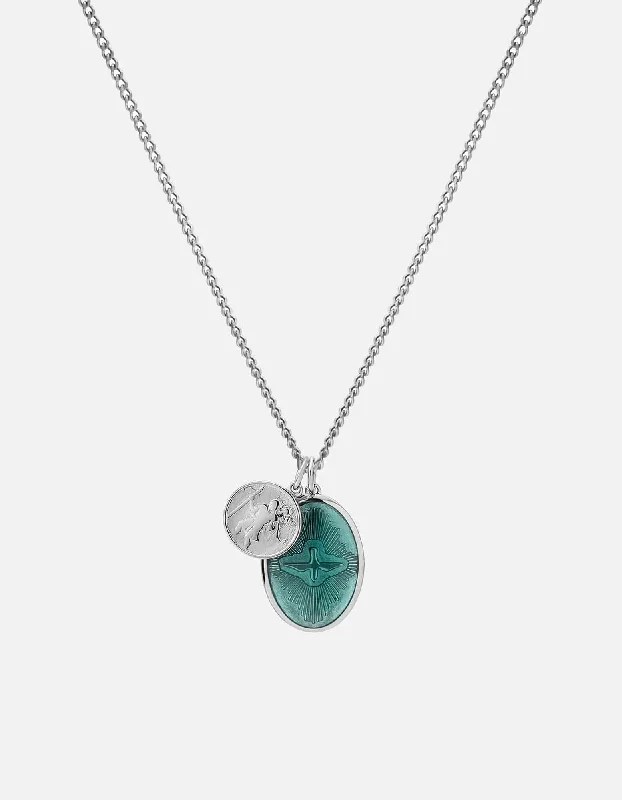 Breathtaking Jewelry At Limited-Time Savings Mini Dove Pendant Necklace, Silver/Teal Breathtaking Jewelry At Limited-Time Savings Mini Dove Pendant Necklace, Silver/Teal