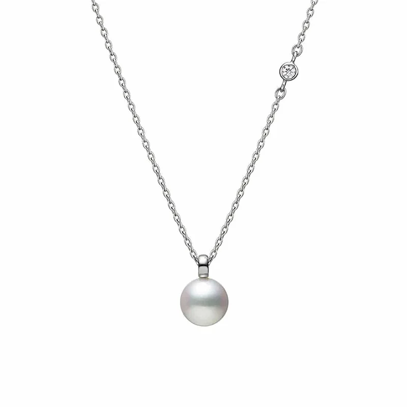 Luxury Jewelry At Unbeatable Discounts Akoya Cultured Pearl and Diamond Pendant