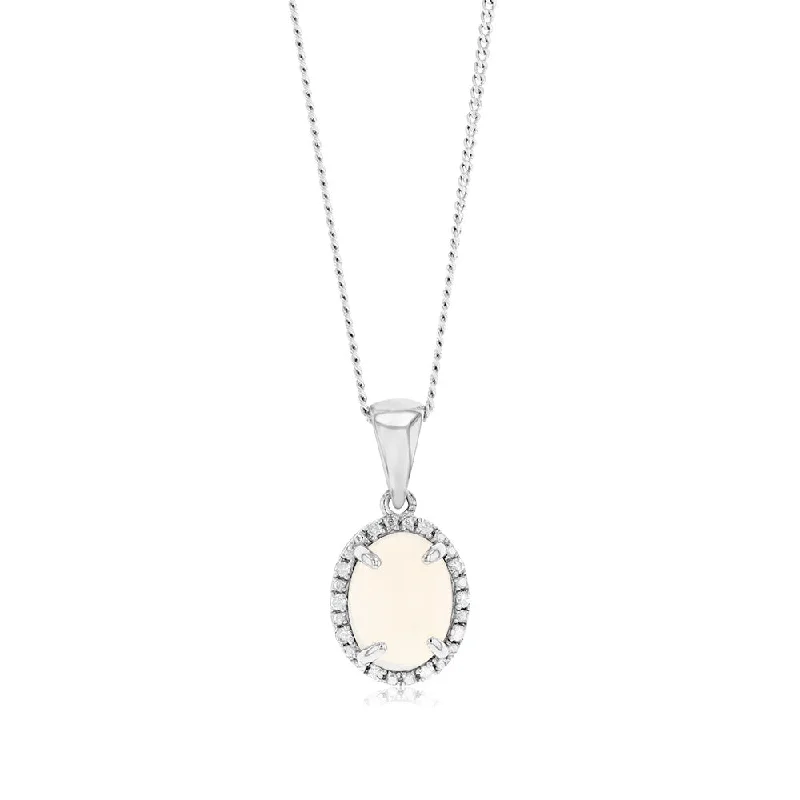 Limited-Time Jewelry Sale – Elegant Styles At Less Opal & 5 Points Diamond Pendant in Sterling Silver Limited-Time Jewelry Sale – Elegant Styles At Less Opal & 5 Points Diamond Pendant in Sterling Silver