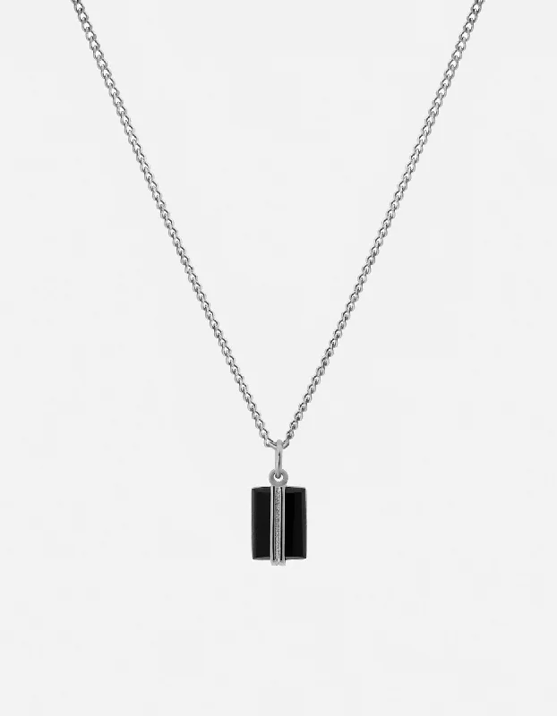 Exclusive Jewelry Offers – Sparkle For Less Paolo Onyx Necklace, Sterling Silver