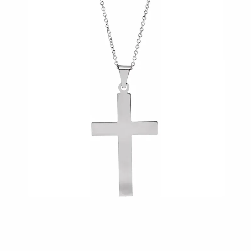 Grab Stylish Jewelry Before The Sale Ends Polished Cross Necklace in White Gold
