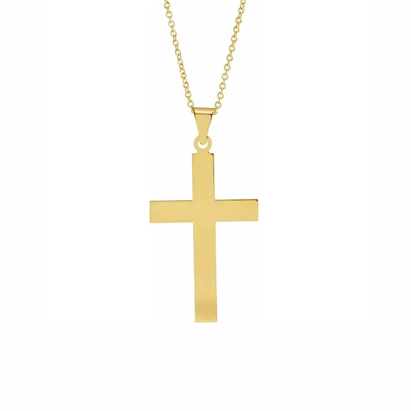 Unmissable Jewelry Sale – Shop Before It's Too Late Polished Cross Necklace in Yellow Gold Unmissable Jewelry Sale – Shop Before It's Too Late Polished Cross Necklace in Yellow Gold