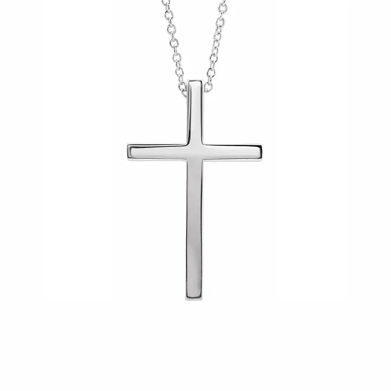 Elegant Jewelry Styles At Budget-Friendly Prices Polished Cross Necklace in White Gold Elegant Jewelry Styles At Budget-Friendly Prices Polished Cross Necklace in White Gold