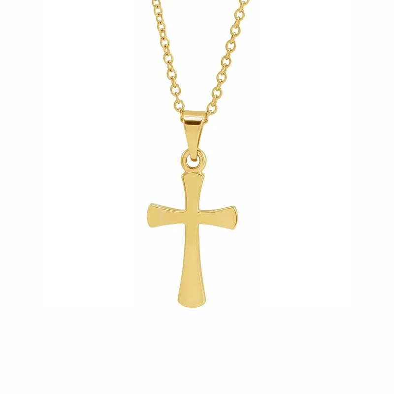Chic And Stylish Jewelry At Exclusive Prices Small Cross Pendant in Yellow Gold