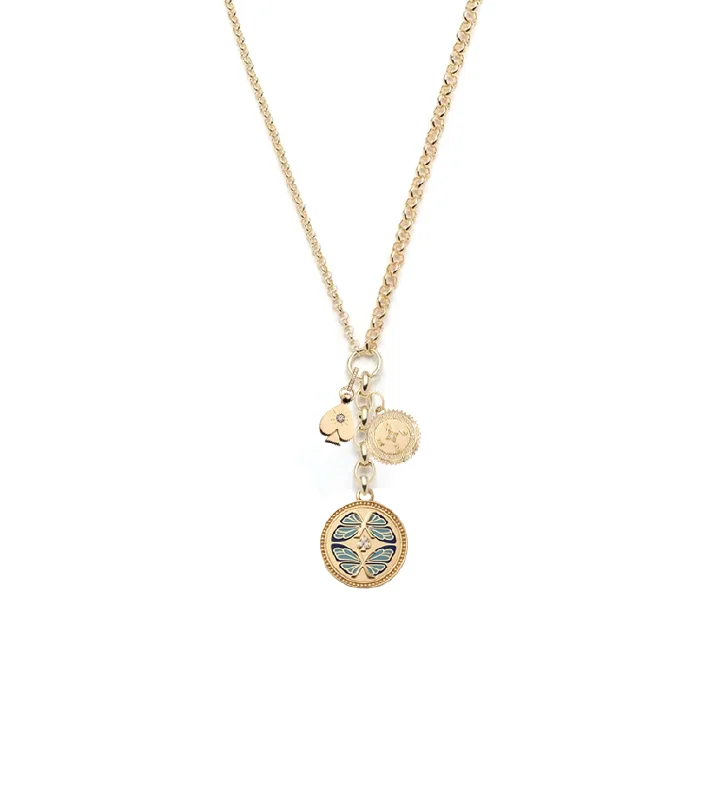 Reverie, Internal Compass & Spade : Medium Mixed Belcher Extension Chain Necklace