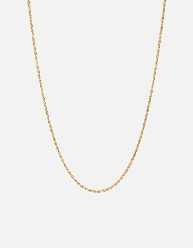 Limited Stock On Premium Jewelry At Low Prices 1.8mm Rope Chain Necklace, Gold Vermeil Limited Stock On Premium Jewelry At Low Prices 1.8mm Rope Chain Necklace, Gold Vermeil
