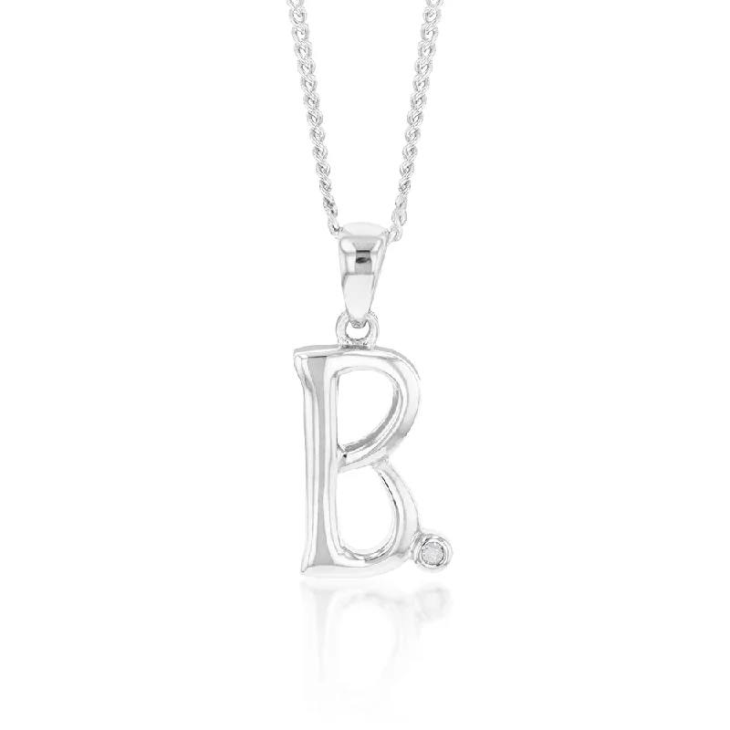 Elevate Your Jewelry Collection With Limited-Time Savings Silver Pendant Initial B set with Diamond Elevate Your Jewelry Collection With Limited-Time Savings Silver Pendant Initial B set with Diamond