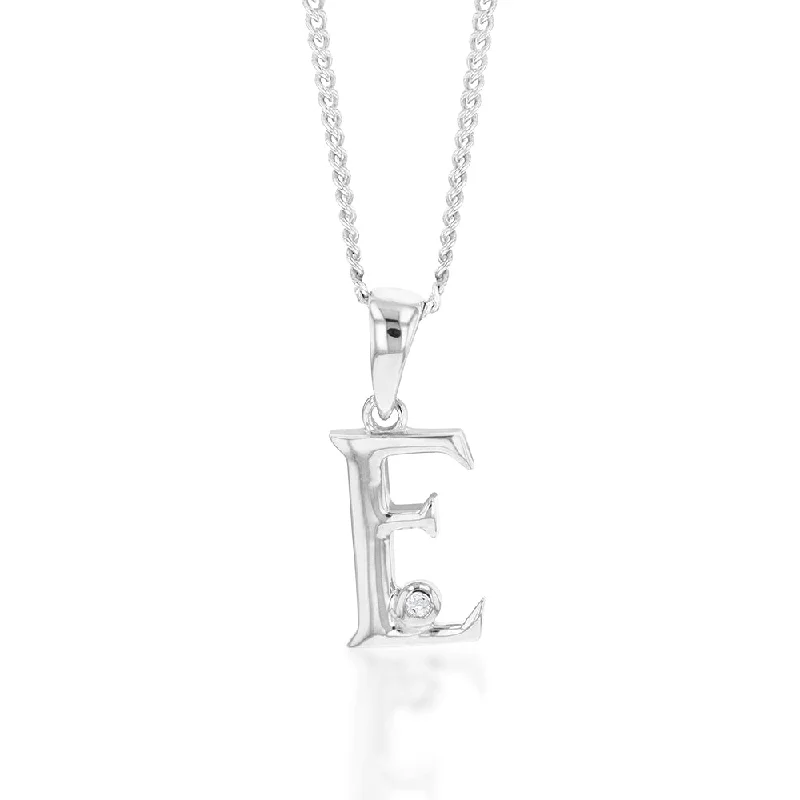 Seasonal Jewelry Deals – Elevate Your Style Silver Pendant Initial E set with Diamond Seasonal Jewelry Deals – Elevate Your Style Silver Pendant Initial E set with Diamond