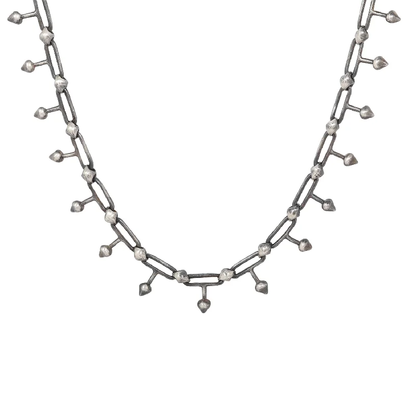 Final Call For Exquisite Jewelry At Reduced Rates Silver Spike Link Necklace