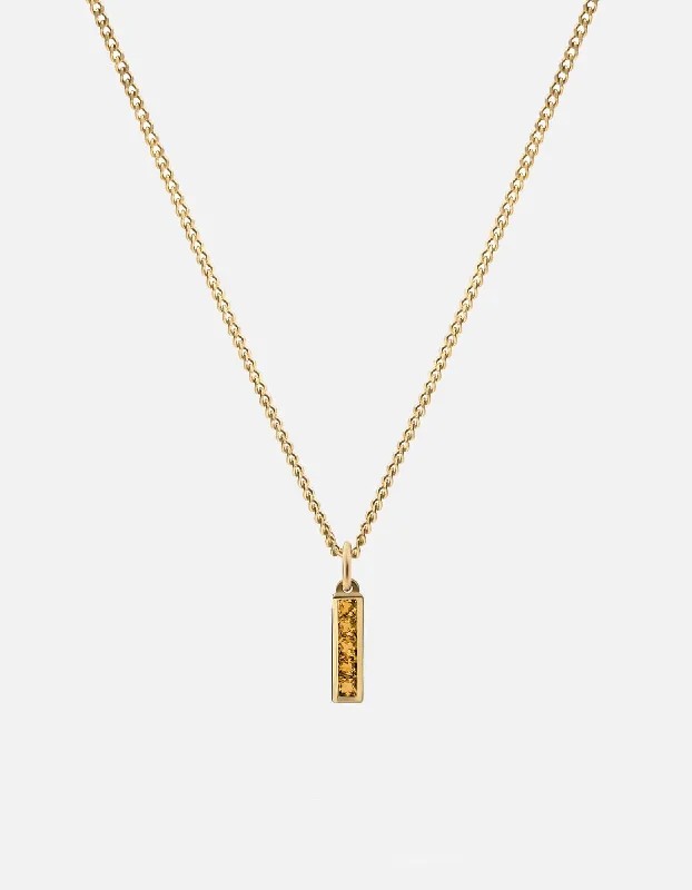 Romantic Heart-Shaped Jewelry For Special Gifts Slim Totem Citrine Necklace, Gold Vermeil Romantic Heart-Shaped Jewelry For Special Gifts Slim Totem Citrine Necklace, Gold Vermeil