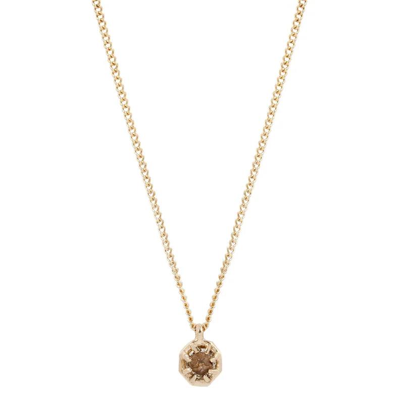 Luxury Jewelry At Unbeatable Discounts Small Champagne Quartz Octagon Necklace
