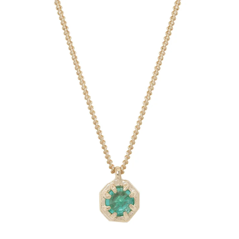 Customized Silver Jewelry For Unique Style Small Emerald Octagon Necklace
