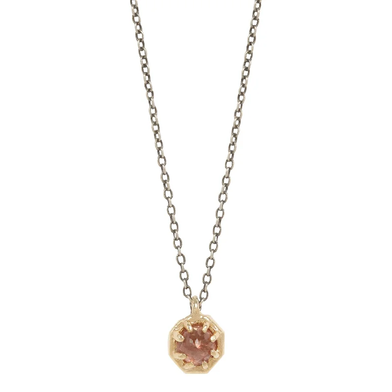 Fashion-Forward Geometric Jewelry For Contemporary Style Small Garnet Octagon Necklace Fashion-Forward Geometric Jewelry For Contemporary Style Small Garnet Octagon Necklace