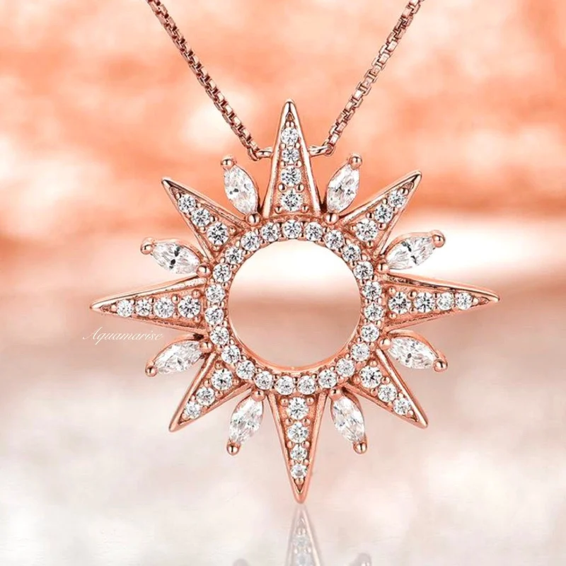 Shop High-Quality Jewelry At Jaw-Dropping Discounts Starburst Diamond Necklace- 14K Rose Gold Vermeil Shop High-Quality Jewelry At Jaw-Dropping Discounts Starburst Diamond Necklace- 14K Rose Gold Vermeil