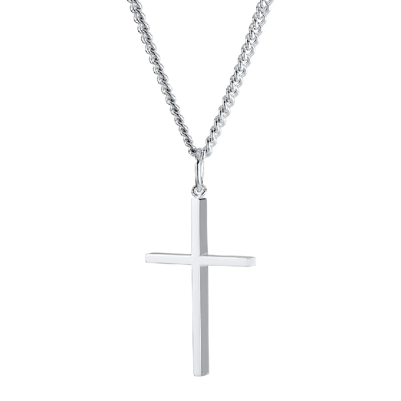 Shop Dazzling Jewelry With Special Promotional Discounts Sterling Silver 24x44mm Cross Pendant Necklace Shop Dazzling Jewelry With Special Promotional Discounts Sterling Silver 24x44mm Cross Pendant Necklace
