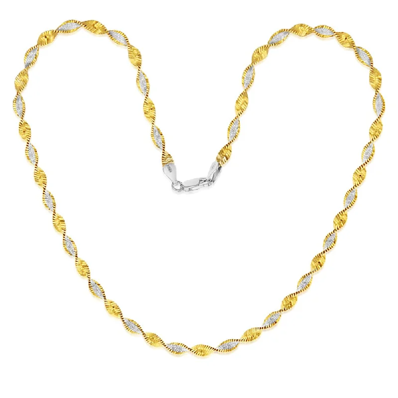 Last Chance To Grab Your Favorite Jewelry At A Discount Sterling Silver And Gold Plated Two Tone Twisted Herringbone 45cm Chain Last Chance To Grab Your Favorite Jewelry At A Discount Sterling Silver And Gold Plated Two Tone Twisted Herringbone 45cm Chain